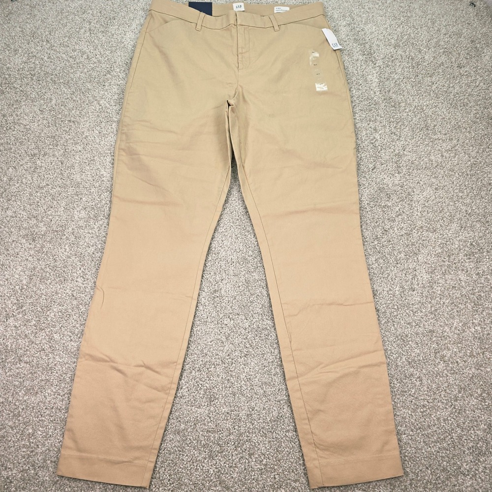 Gap Signature Skinny Ankle Khaki Pants Tan Beige 14 Tall NWT